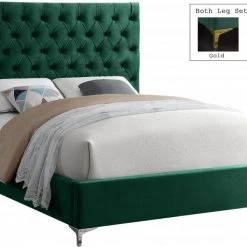 Meridian Furniture Bedroom Cruz Velvet Bed