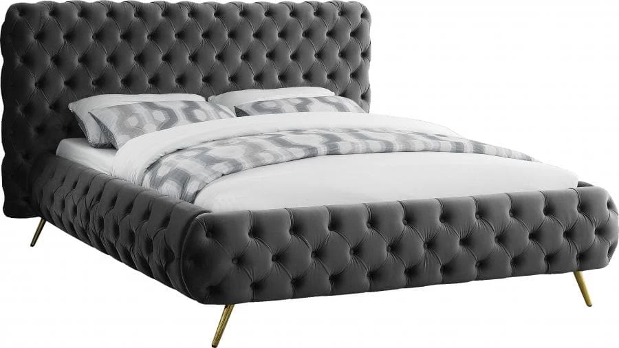 Meridian Furniture Delano Velvet Bed