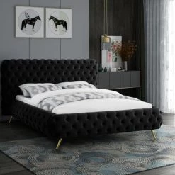 Meridian Furniture Delano Velvet Bed
