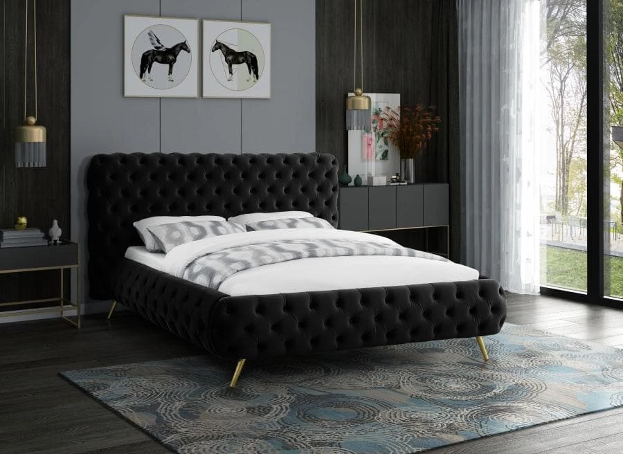 Meridian Furniture Delano Velvet Bed