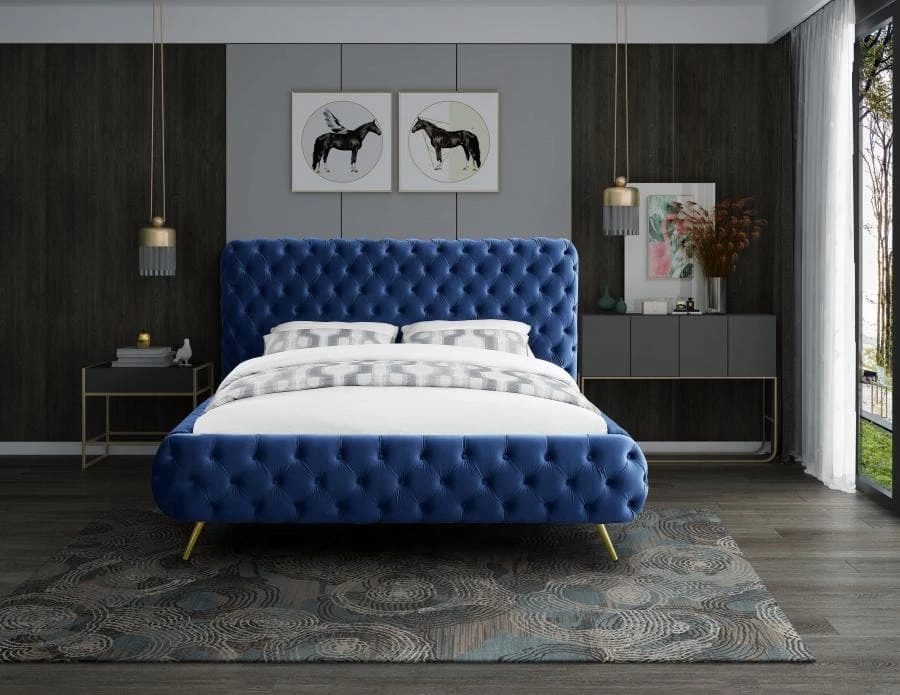 Meridian Furniture Delano Velvet Bed