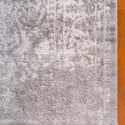 Uniqueloom Light Blue New Classical Rectangle Rug