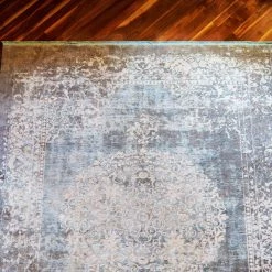 Uniqueloom Light Blue New Classical Rectangle Rug