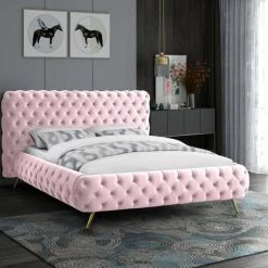 Meridian Furniture Delano Velvet Bed