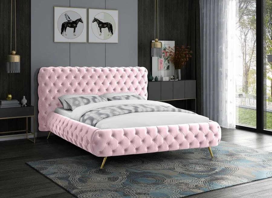 Meridian Furniture Delano Velvet Bed