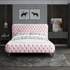 Meridian Furniture Delano Velvet Bed