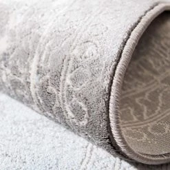 Uniqueloom Light Blue New Classical Round Rug Home Decor