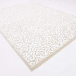 Uniqueloom Rushmore Rectangle Snow White Rug Home Decor