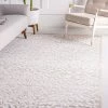 Uniqueloom Rushmore Rectangle Snow White Rug Home Decor