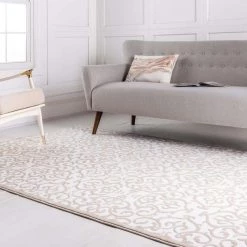 Uniqueloom Rushmore Rectangle Snow White Rug Home Decor