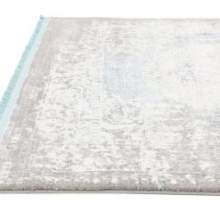Uniqueloom Light Blue New Classical Square Rug