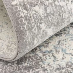 Uniqueloom Light Blue New Classical Square Rug