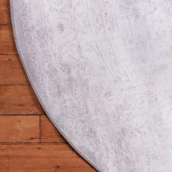 Uniqueloom Light Blue New Classical Round Rug Home Decor