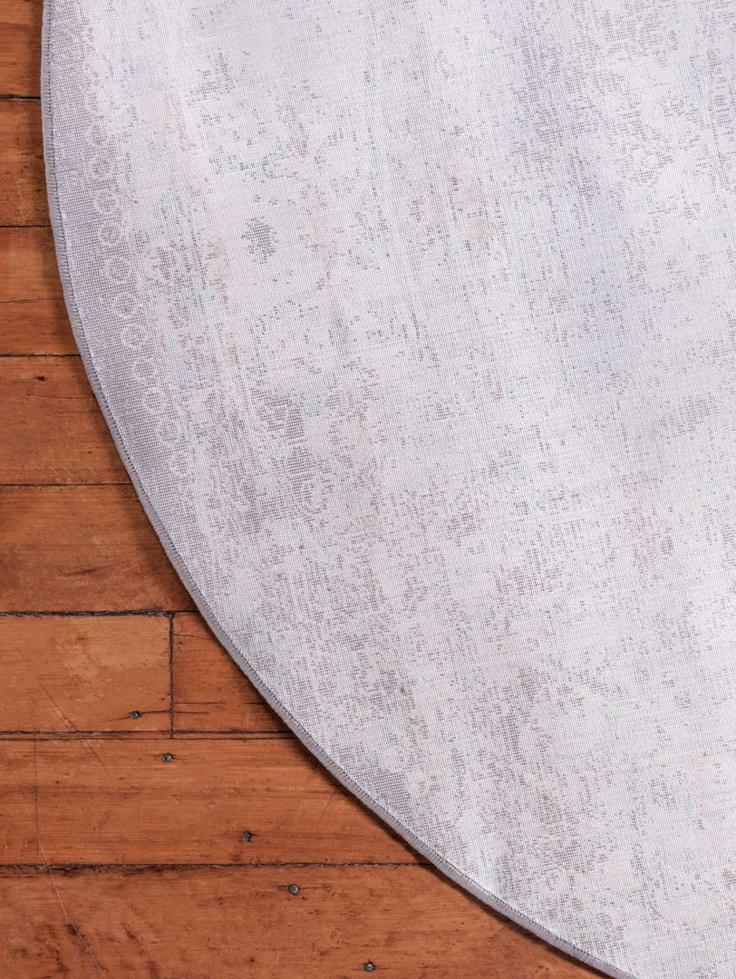 Uniqueloom Light Blue New Classical Round Rug Home Decor