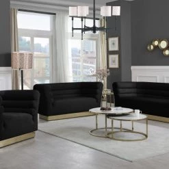 Meridian Furniture Bellini Velvet Sofa Living Room