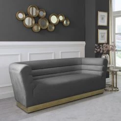 Meridian Furniture Bellini Velvet Sofa Living Room