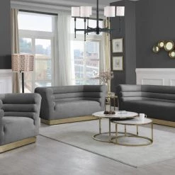 Meridian Furniture Bellini Velvet Sofa Living Room