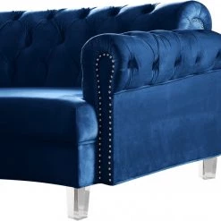 Meridian Furniture Anabella Modular 4 Piece Velvet Sectional Living Room