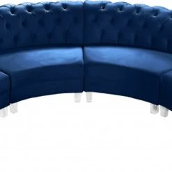 Meridian Furniture Anabella Modular 4 Piece Velvet Sectional Living Room