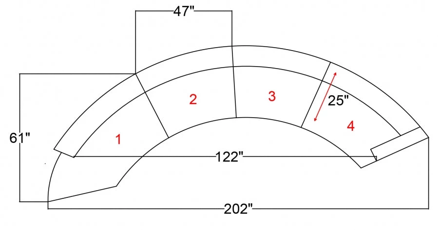 Meridian Furniture Anabella Modular 4 Piece Velvet Sectional Living Room