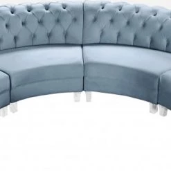 Meridian Furniture Anabella Modular 4 Piece Velvet Sectional Living Room