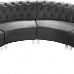 Meridian Furniture Anabella Modular 4 Piece Velvet Sectional Living Room