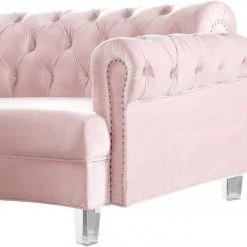 Meridian Furniture Anabella Modular 4 Piece Velvet Sectional Living Room