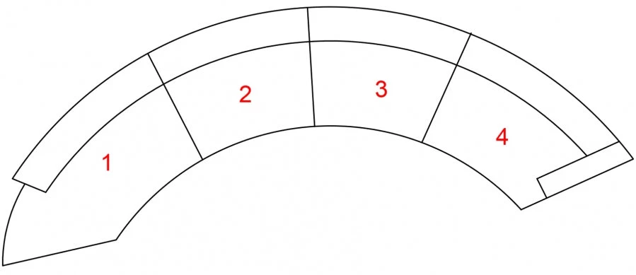 Meridian Furniture Anabella Modular 4 Piece Velvet Sectional Living Room
