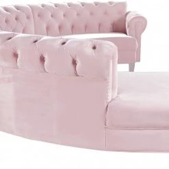 Meridian Furniture Anabella Modular 4 Piece Velvet Sectional Living Room