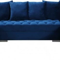 Meridian Furniture Living Room Presley 3 Piece Velvet Sectional