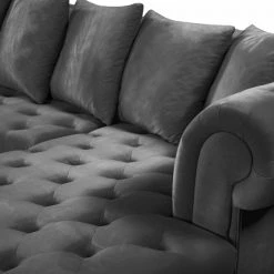 Meridian Furniture Living Room Presley 3 Piece Velvet Sectional