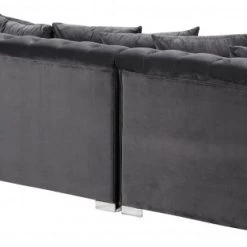 Meridian Furniture Living Room Presley 3 Piece Velvet Sectional