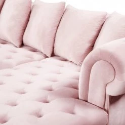 Meridian Furniture Living Room Presley 3 Piece Velvet Sectional