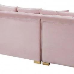 Meridian Furniture Living Room Presley 3 Piece Velvet Sectional