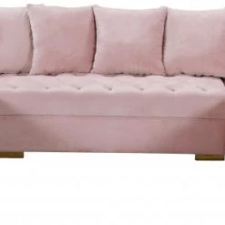 Meridian Furniture Living Room Presley 3 Piece Velvet Sectional