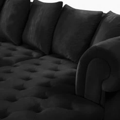 Meridian Furniture Living Room Presley 3 Piece Velvet Sectional