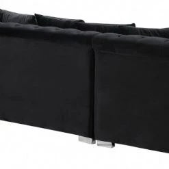 Meridian Furniture Living Room Presley 3 Piece Velvet Sectional