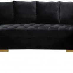 Meridian Furniture Living Room Presley 3 Piece Velvet Sectional