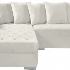 Meridian Furniture Living Room Presley 3 Piece Velvet Sectional