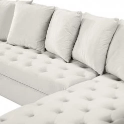 Meridian Furniture Living Room Presley 3 Piece Velvet Sectional