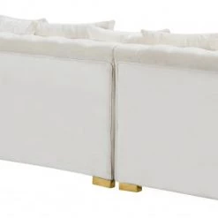 Meridian Furniture Living Room Presley 3 Piece Velvet Sectional