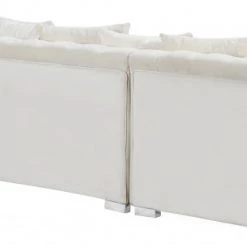 Meridian Furniture Living Room Presley 3 Piece Velvet Sectional