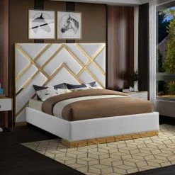 Meridian Furniture Bedroom Vector Faux Leather Bed