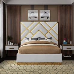Meridian Furniture Bedroom Vector Faux Leather Bed