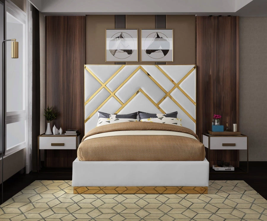 Meridian Furniture Bedroom Vector Faux Leather Bed