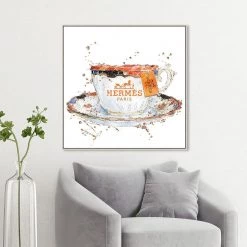 Oliver Gal Orange Caramel Tea Cup Canvas Home Decor