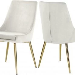 Meridian Furniture Karina Velvet Dining Chair Set Of 2