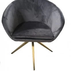 VIG Modrest Yara Modern Grey Velvet & Bronze Dining Chair Dining Room