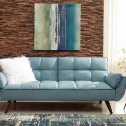 Coaster Living Room Cheyenne Biscuit-Tufted Sofa Bed Turquoise Blue
