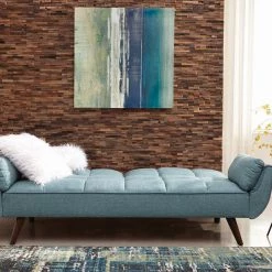 Coaster Living Room Cheyenne Biscuit-Tufted Sofa Bed Turquoise Blue
